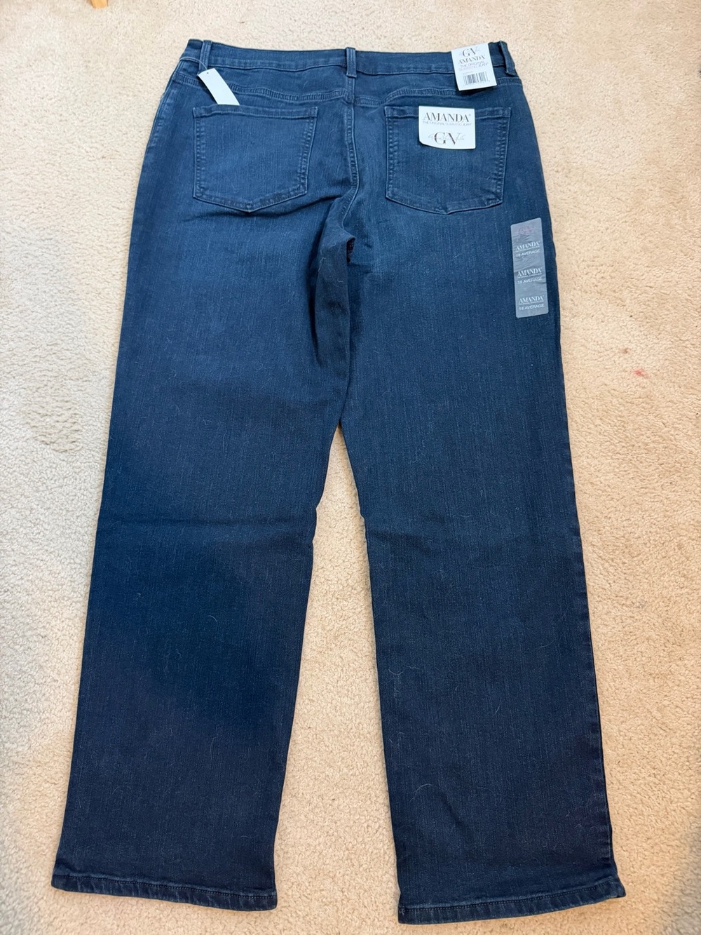 Gloria Vanderbilt Amanda -SZ 18- Women’s Classic Dark Wash High Rise Denim Jeans - Picture 2 of 9